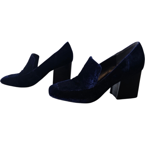 Marc Fisher LTD Marlo Blue Velvet Pump Loafers 9 - Picture 4 of 11